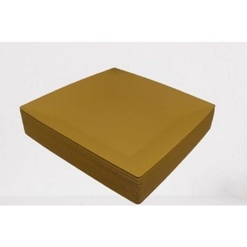 20 Prato Quadrado Refeição Multiuso Lanche Amarelo Casa