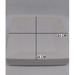 20 Prato Quadrado Refeição Multiuso Lanche Branco Casa - 12
