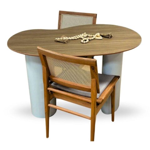 Mesa de Jantar Ayla 8 Lugares Orgânica MDF 198x122cm Carvalho Malva