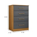 Ver imagem 3 de Cômoda MS913 4 Gavetas Freijó/Cinza - Moval
