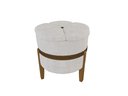 Ver imagem 4 de Kit 2 Puffs Pétala Decorativo Premium Apoio para Os Pés Banco Estofado Redondo Luxo Cor Bege