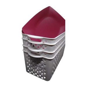 6 Cesto + 6 Prato Retangular para Lanchonete Food Truck