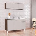 Ver imagem 5 de Balcão de Pia e Armário Aéreo 120 Cm Chocolate Off White – Poquema