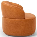 Ver imagem 6 de Kit 02 Poltronas Giratória Orgânica para Sala Living Helena L02 Couríssimo Canela - Lyam Decor