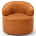 Ver imagem 3 de Kit 02 Poltronas Giratória Orgânica para Sala Living Helena L02 Couríssimo Canela - Lyam Decor