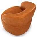 Ver mais imagens de Kit 02 Poltronas Giratória Orgânica para Sala Living Helena L02 Couríssimo Canela - Lyam Decor