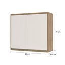 Ver imagem 3 de Armário Aéreo 80cm 2 Portas 1 Prateleira Mel Vanilla