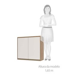 Armário Aéreo 80cm 2 Portas 1 Prateleira Mel Vanilla - 4