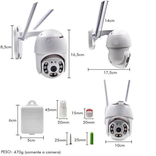 Speed Dome Câmera Ip Wifi Externa 2 Antenas Ptz 4k Hdr 5 Mp