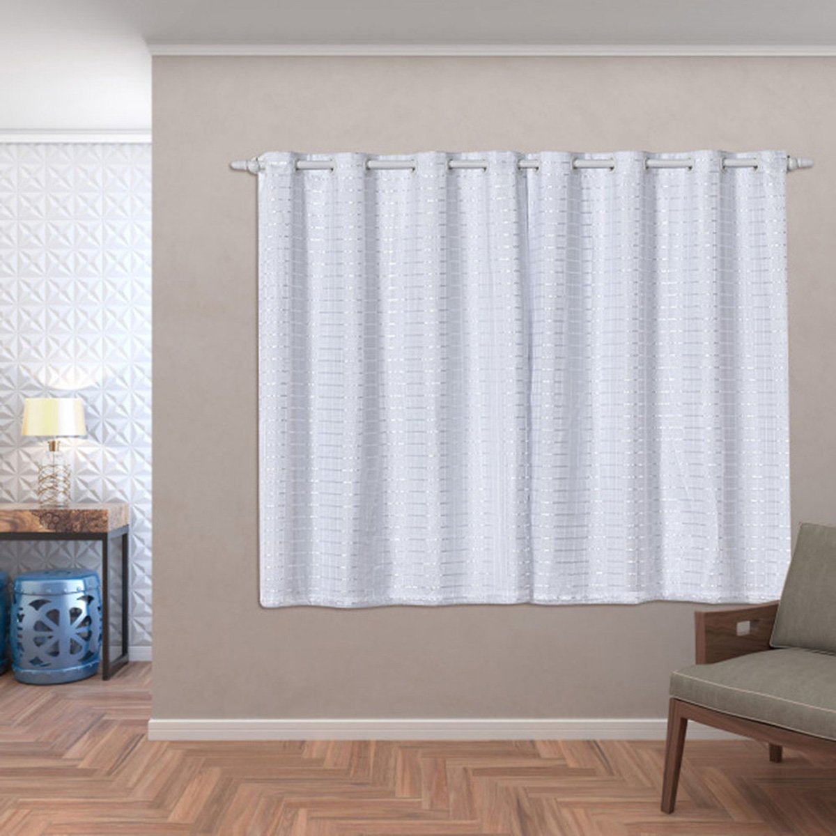 Cortina Tecido Voil Forro Blecaute Corta Luz 2,80m X 1,60m 100% Blackout Sala Quarto Janela Porta Br - 2