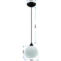 Pendente Preto com Bola Americana Transparente Gde Art Pop - 2