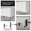Ver mais imagens de Balcão Armário de Cozinha de Canto 100% MDF com Tampo Branco Smart Madesa