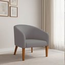 Ver imagem 1 de Poltrona Sala Decorativa Stella Pé Madeira Trapézio Castanho Suede D03 - D’Rossi
