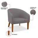 Ver imagem 3 de Poltrona Sala Decorativa Stella Pé Madeira Trapézio Castanho Suede D03 - D’Rossi