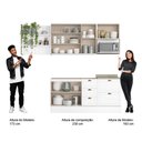 Ver imagem 3 de Cozinha Completa Milla Pro 100% Mdf Armário e Balcão Branco Carraro
