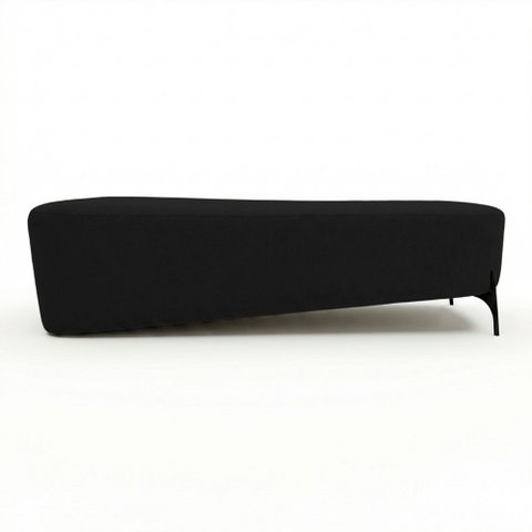 Puff Recamier Decorativo Orgânico Lavie 140cm Premium Bouclê Preto - Abmaza