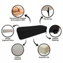 Ver imagem 3 de Puff Recamier Decorativo Orgânico Lavie 140cm Premium Bouclê Preto - Abmaza