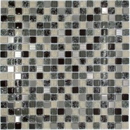 Pastilha de Vidro Craquelado Marrom Aço 30x30cm - 1