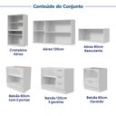 Ver imagem 6 de Cozinha Modulada 6 Peças sem Tampo com Cristaleira Marselha CabeCasa MadeiraOriginals