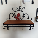 Ver imagem 3 de Prateleira de Café Porta Tempero 40cm Tema Bule Vermelho Sudeste Rústico