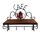 Ver imagem 1 de Prateleira de Café Porta Tempero 40cm Tema Bule Vermelho Sudeste Rústico