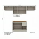 Ver imagem 3 de Cozinha Compacta Modulada 100% MDF 5 Peças com Tampo Areia HP/Cinamomo Fineze