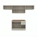 Ver imagem 4 de Cozinha Compacta Modulada 100% MDF 5 Peças com Tampo Areia HP/Cinamomo Fineze