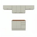Ver imagem 2 de Cozinha Compacta Modulada 100% MDF 5 Peças com Tampo Areia HP/Cinamomo Fineze