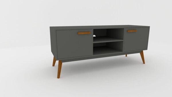Rack Urban Grande Cinza para TV até 56 Polegadas Largura 135 cm:Nude/Unico