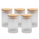 Ver mais imagens de Suporte Organizador Aço Cromado Porta Rolos e 5 Potes Vidro Hermético Borossilicato Tampa Bambu 90ml