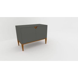Rack Art Pequeno Cinza 2 Portas para TV até Até 56 Polegadas Largura 90 cm:Cinza/Unico - 1