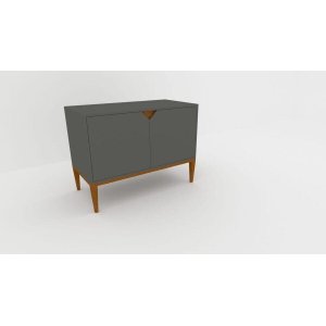 Rack Art Pequeno Cinza 2 Portas para TV até Até 56 Polegadas Largura 90 cm:Cinza/Unico