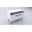 Ver imagem 3 de Rack Urban Pequeno Branco para TV até 56 Polegadas Largura 90 cm:Branco/Unico