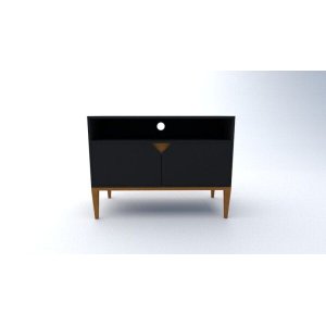 Rack Art Pequeno Preto para TV até Até 56 Polegadas Largura 90 cm:Preto/Unico