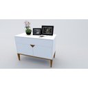 Ver imagem 3 de Rack Art Pequeno com Gavetão Branco para TV até Até 56 Polegadas Largura 90 cm:Branco/Unico