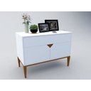 Ver imagem 1 de Rack Art Pequeno com Gavetão Branco para TV até Até 56 Polegadas Largura 90 cm:Branco/Unico