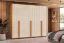 Ver imagem 7 de Roupeiro Volpi 100% Mdf Ripado 6 Portas e 6 Gavetas - Cinamomo Off White - Madetec
