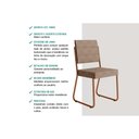 Ver imagem 7 de Sala de Jantar Completa 1547 Aço C/ Tampo Madeirado 160x90cm e 6 Cadeiras 1736 Freijo/rose/cobre/