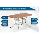 Ver imagem 2 de Sala de Jantar Completa 1547 Aço C/ Tampo Madeirado 160x90cm e 6 Cadeiras 1736 Freijo/rose/cobre/