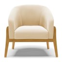 Ver imagem 3 de Kit 02 Poltronas Stella Suede Bege Base Madeira Castanho - D’Rossi