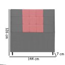 Ver imagem 2 de Cabeceira Estofada Box Casal Encosto para Cama Maveric 144x126 Composê Cinza/rosa