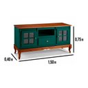 Ver imagem 2 de Rack para TV até 60 Polegadas 2 Portas com Vidro 1 Gaveta 150cm Pés Luis Xv em Madeira + Nicho