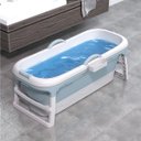 Ver mais imagens de Banheira Ofurô Dobrável Portátil 260 Litros Adulto 148 cm Com Suporte VG+ - Azul