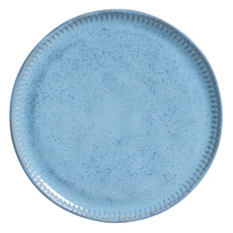 Prato de Sobremesa 21cm Porto Brasil Linhas Breeze Cerâmica Azul Decorada Mesa Posta