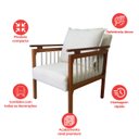 Ver imagem 5 de Kit 4 Poltrona Sala Decorativa Ayla Estofada Boucle Branco Base Madeira Castanho - Arkell