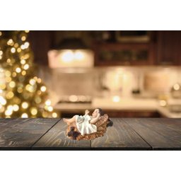 Menino Jesus Manjedoura Poliresina 12x8cm - Magizi - 5