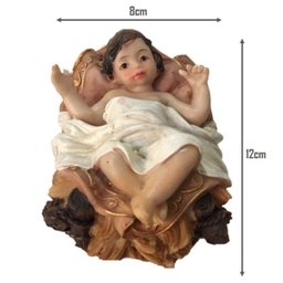 Menino Jesus Manjedoura Poliresina 12x8cm - Magizi - 4