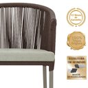 Ver imagem 3 de Mesa com 4 Cadeiras de Jantar Roma 100cm e Noronha em Aluminío Fendi Corda Nautica Estofado 3 Trama