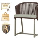 Ver imagem 4 de Mesa com 4 Cadeiras de Jantar Roma 100cm e Noronha em Aluminío Fendi Corda Nautica Estofado 3 Trama