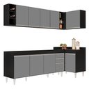 Ver imagem 2 de Armário de Cozinha Modulado de Canto Esquerdo 5 Peças Cp52 Balcão sem Tampo Preto/cinza - Lumil Lumi